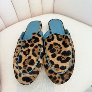 Roi du Lac Ponyhair Mules - Leopard Print - excellent condition - size 40